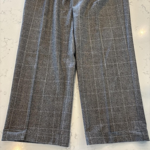 Brooks Brothers Italian Wool Pants 36x29 Black White Houndstooth Pleated Cuffed - Picture 3 of 10